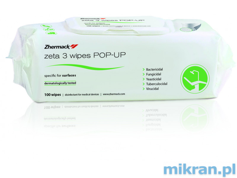 Zeta 3 servetėlės POP-UP 100vnt Servetėlės dezinfekcijai