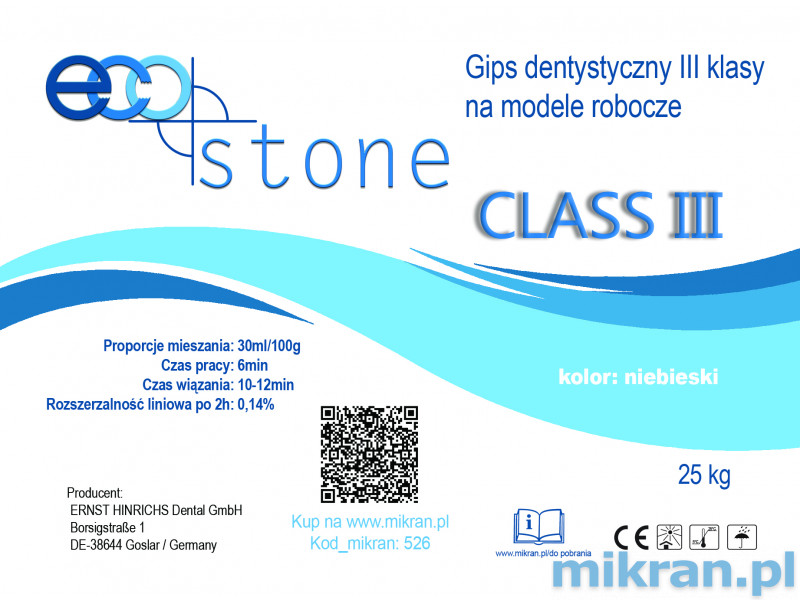 Gipso klasė III EcoStone mėlyna 25 kg